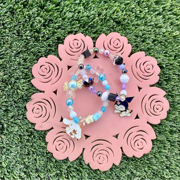 Sanrio Kuromi & Cinnamoroll Decora Beads Kawaii Bracelet Set - Picture 2 of 7
